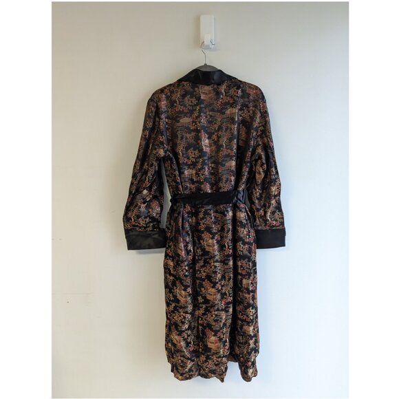 Vintage Oriental brand robe with a traditional Pagoda scene - Picture 3 of 7
